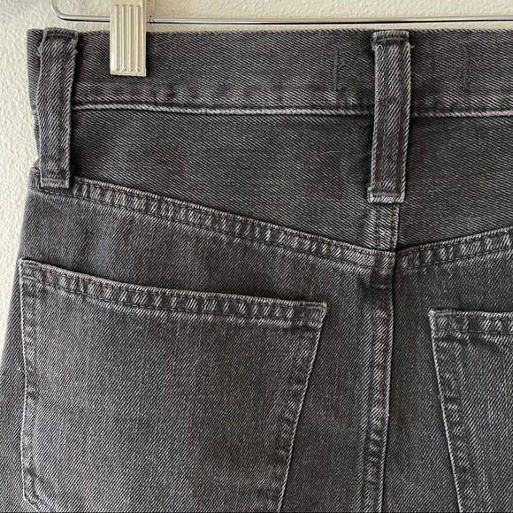 Madewell Rigid Denim A-Line Mini Skirt Lunar Black Wash Button-Front Edition-24 - Picture 8 of 12